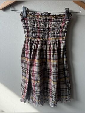Rue 21 Plaid Strapless Top